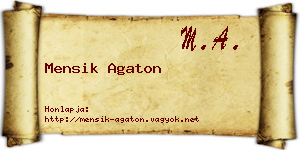 Mensik Agaton névjegykártya
